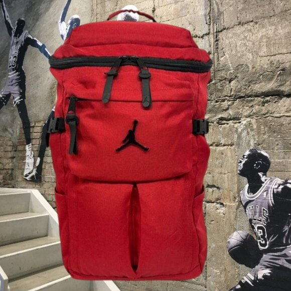 Vintage Nike Air Jordan Jumpman Red Black Campus Gym Laptop Bookbag Backpack 22" - Picture 2 of 14